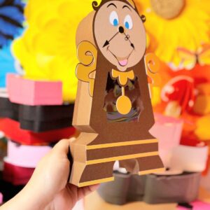 Archivo ó molde para recortar y armar caja en forma de Reloj SVG-STUDIO-PDF