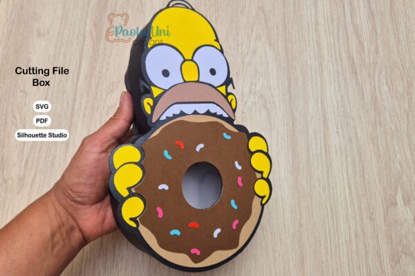 Archivo para recortar y armar caja en forma de dona PDF, SVG, STUDIO HOMERO