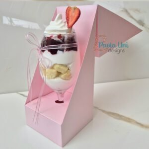 Archivo para recortar y armar caja para copa incluye ventana y sin ventana