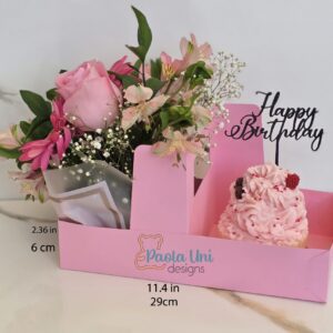 Archivo para recortar y armar caja con cricut, cameo y con impresora en pdf tamaño A3 incluye cake toppers
