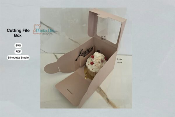 Archivo para recortar y armar caja para mini pastel, incluye toppers, recorta con cricut, cameo, imprime PDF  y recorta a mano - Imagen 3