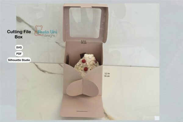 Archivo para recortar y armar caja para mini pastel, incluye toppers, recorta con cricut, cameo, imprime PDF  y recorta a mano