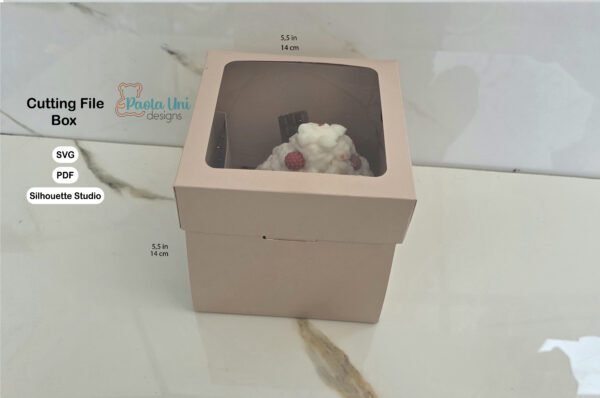 Archivo para recortar y armar caja para mini pastel, incluye toppers, recorta con cricut, cameo, imprime PDF  y recorta a mano - Imagen 2
