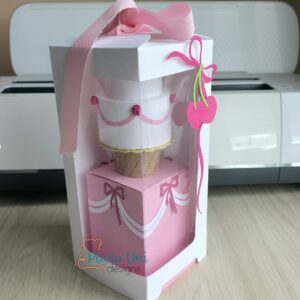 Archivo para recortar y armar caja para mini cake ice cream