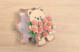 Archivo para recortar y armar caja en forma de oso