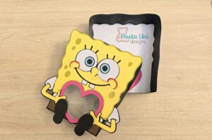 Archivo para recortar y armar caja en forma de bob esponja