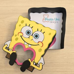 Archivo para recortar y armar caja en forma de bob esponja