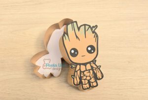 Archivo para recortar y armar caja en forma de Groot