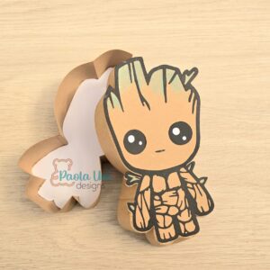 Archivo para recortar y armar caja en forma de Groot
