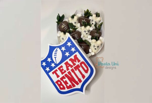 Archivo digital para recortar y armar caja en forma de logo  team benito futbol americano