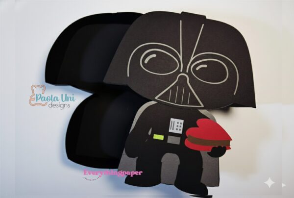 Archivo para recortar y armar caja en forma de Darth san Valentín