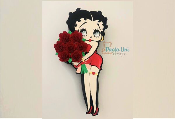 Archivo para recortar y armar caja en forma de Betty Boop