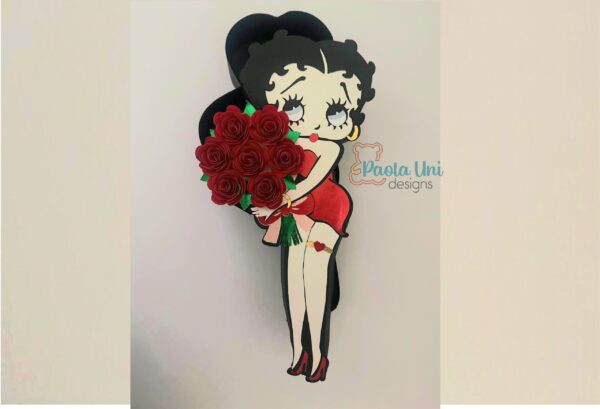 Archivo para recortar y armar caja en forma de Betty Boop
