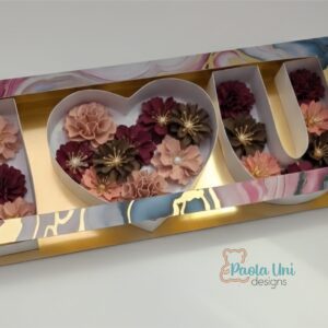 Archivo para recortar y armar caja Para San Valentin, NO INCLUYE FLORES