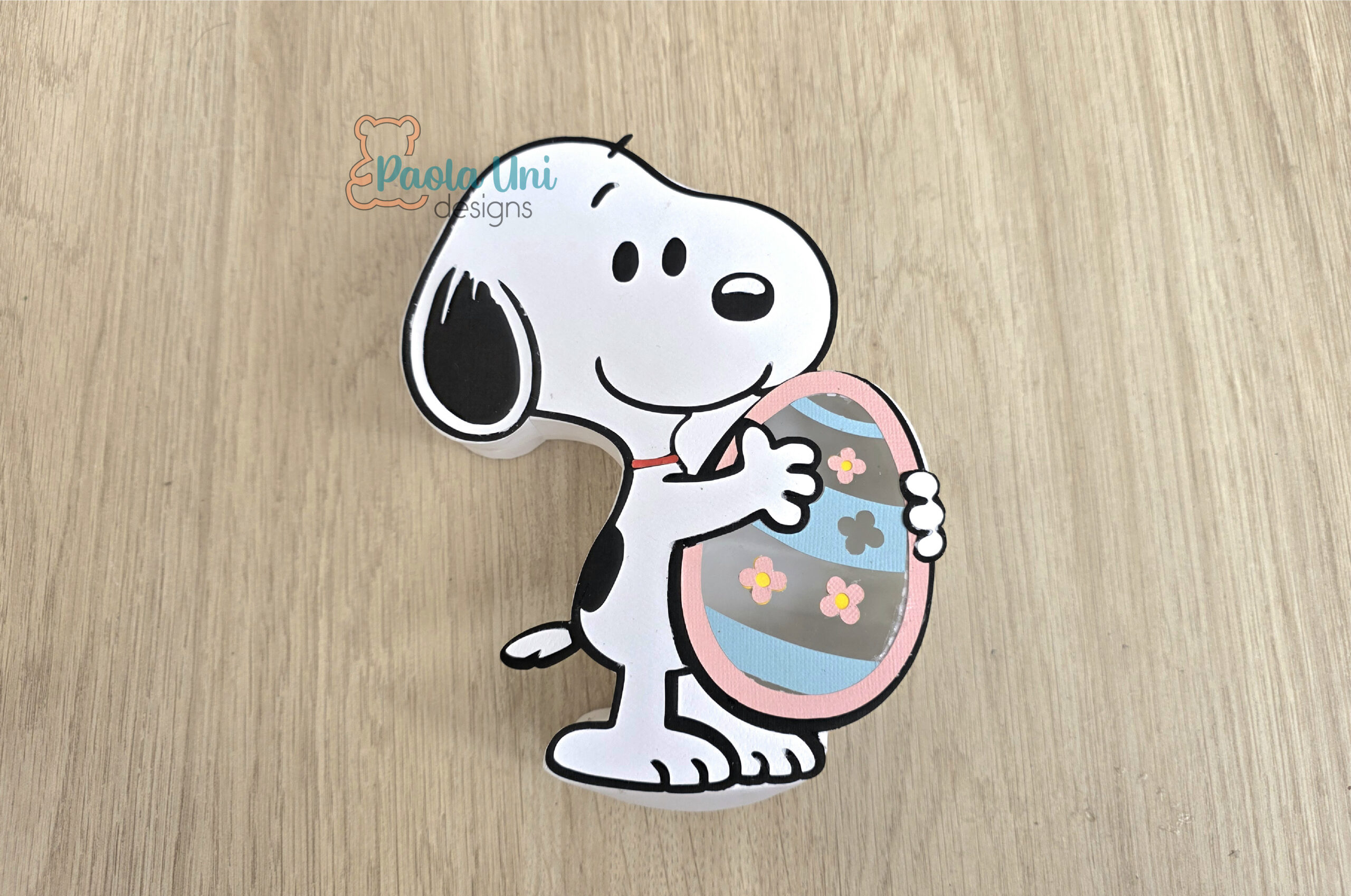 Archivo digital para recortar y armar caja en forma de snoopy pascua - Imagen 2