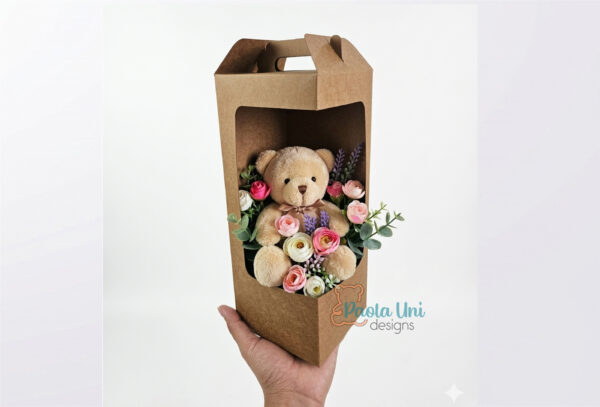 Archivo para recortar y armar caja para regalo personalizado altura 30 cm 12in, pdf, svg, studio, editable, tamaño pdf a3 no revender