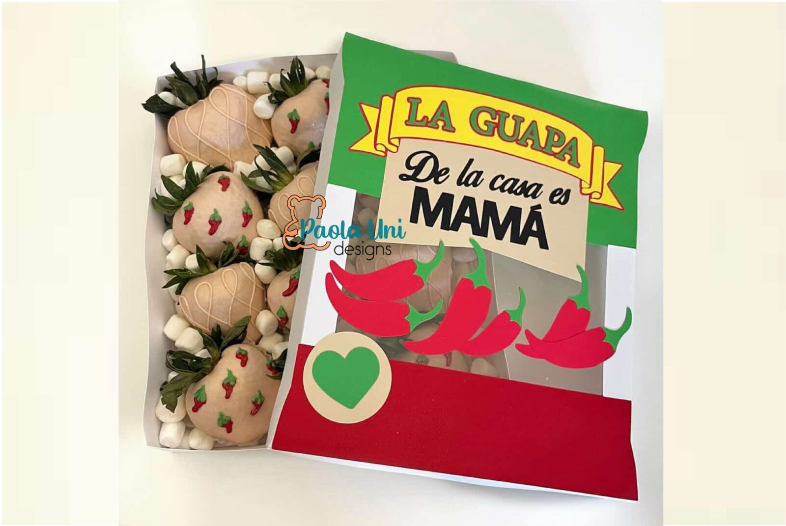 Archivo para recortar y armar caja en forma de Guapa, día de la madre, guapo