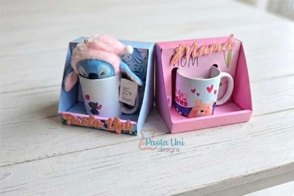 Archivo para recortar y armar caja para tazas