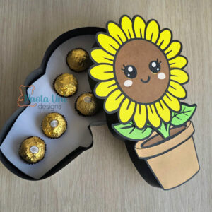 Archivo para recortar y armar caja girasol